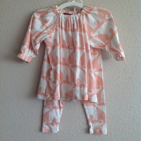 Milkbarn Elephant Cotton Dress & Legging Set - Picture 2 of 8
